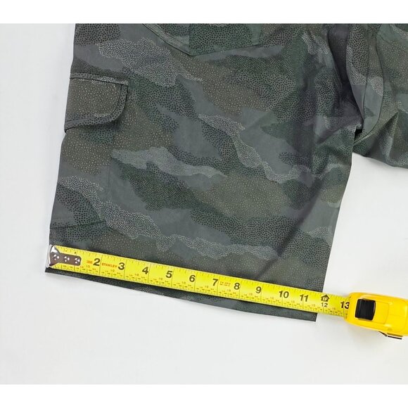 Kuhl Size 14 Womens Green Camo Belt Loop Logo 6 Pocket Zip Draw String Shorts - Picture 8 of 12